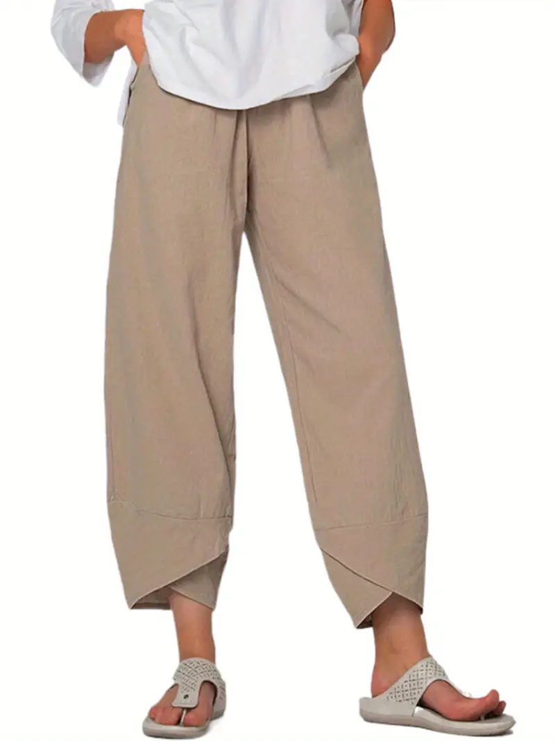 Women'S Plus Size Cotton Wide Leg Pants