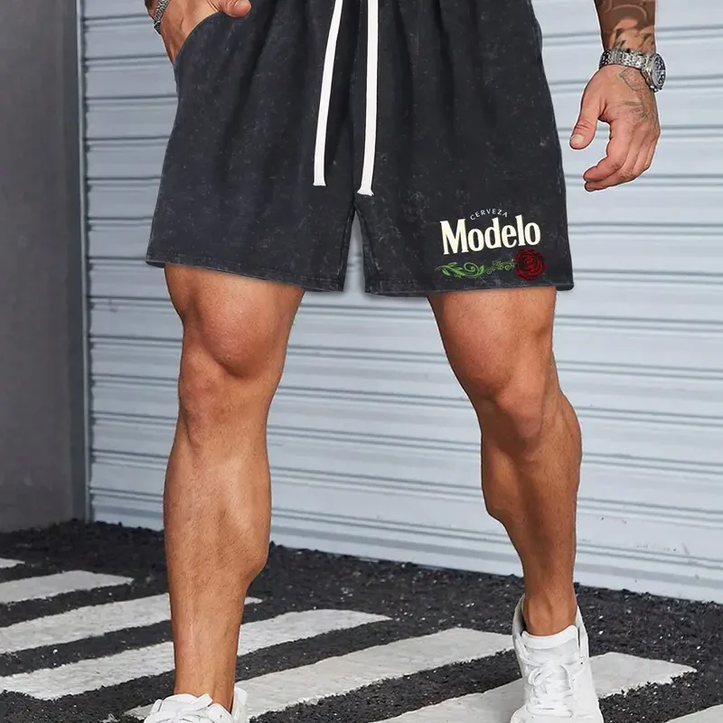 MODELO Men's Vintage Washed Casual Shorts