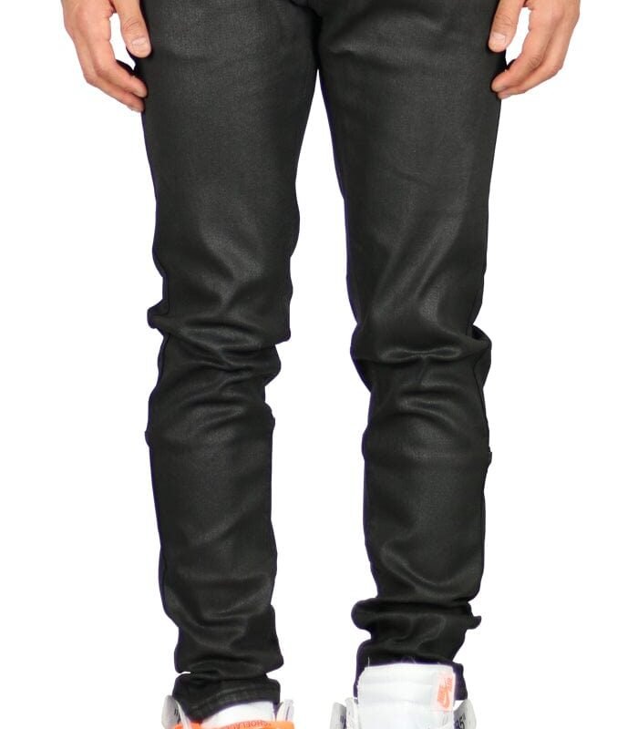 Wax Coated Slim Tapered Jeans