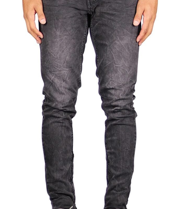 Fade Black Stack Zipper Jeans
