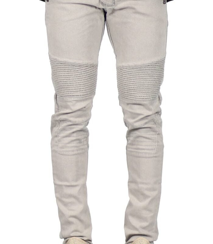 Gray Biker Jeans