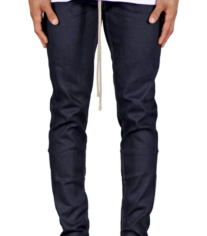 Raw Indigo Stack Zipper Jeans