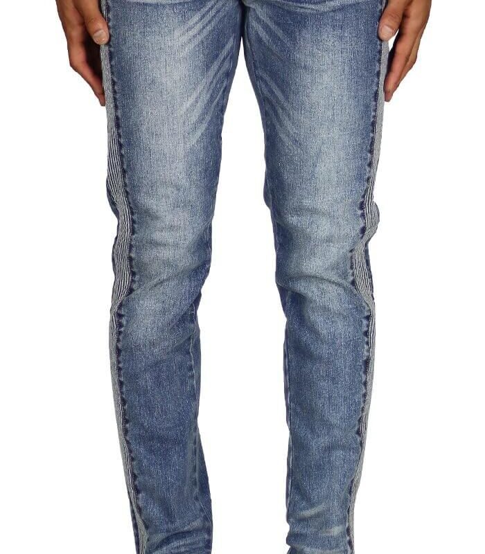 M.Blue Biker Track Jeans