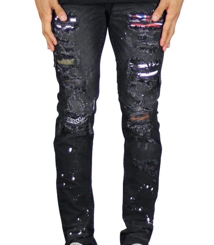 Black Patch Jeans