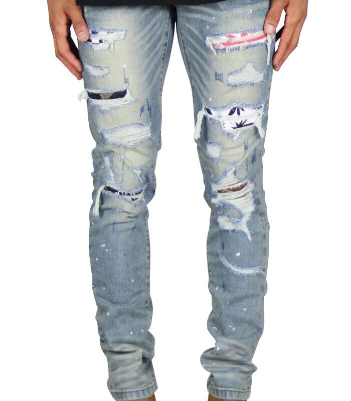 Indigo Patch Jeans