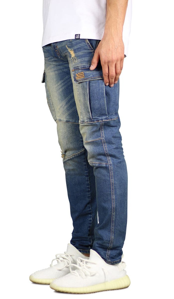 Deep Blue Cargo Jeans - Image 2