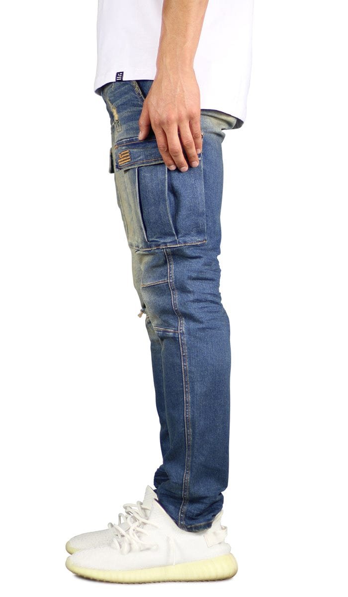 Deep Blue Cargo Jeans - Image 3