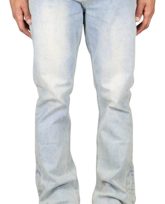 LT. Blue Flare Zipper Jeans
