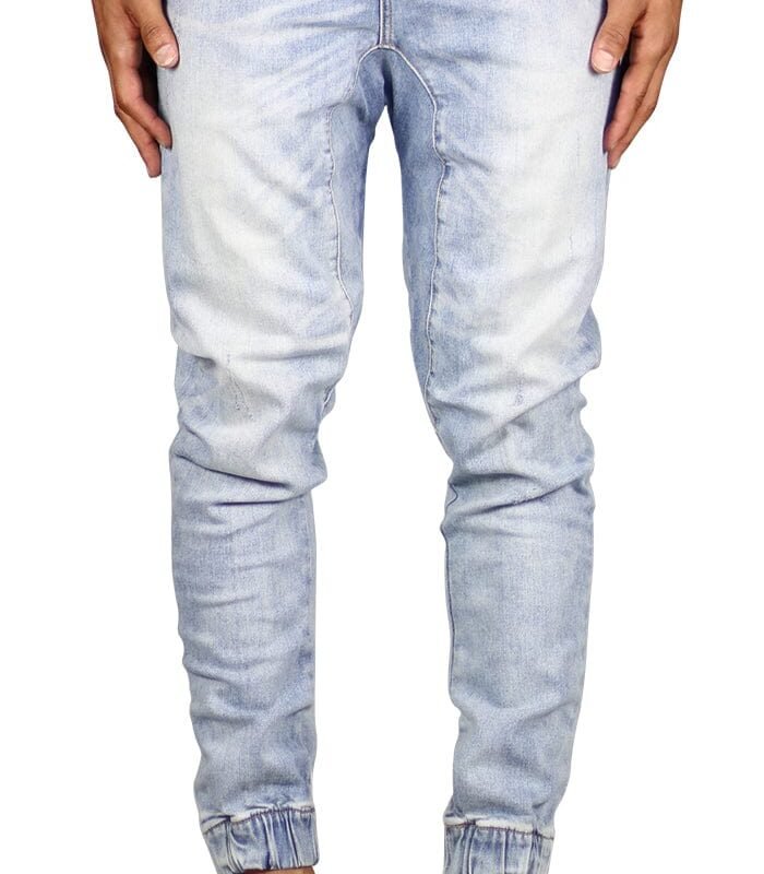 LT.Blue Drop Crotch Denim Joggers