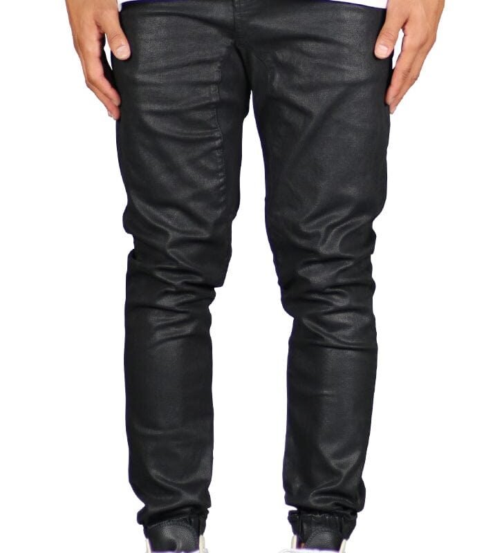 Wax Coated Denim Joggers