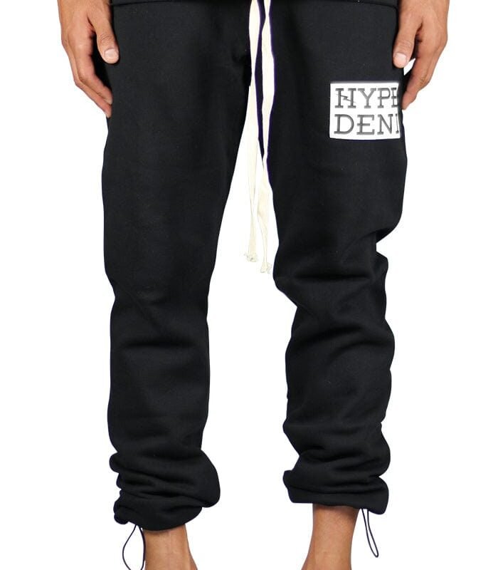 Black Cord Lock Sweat Pants