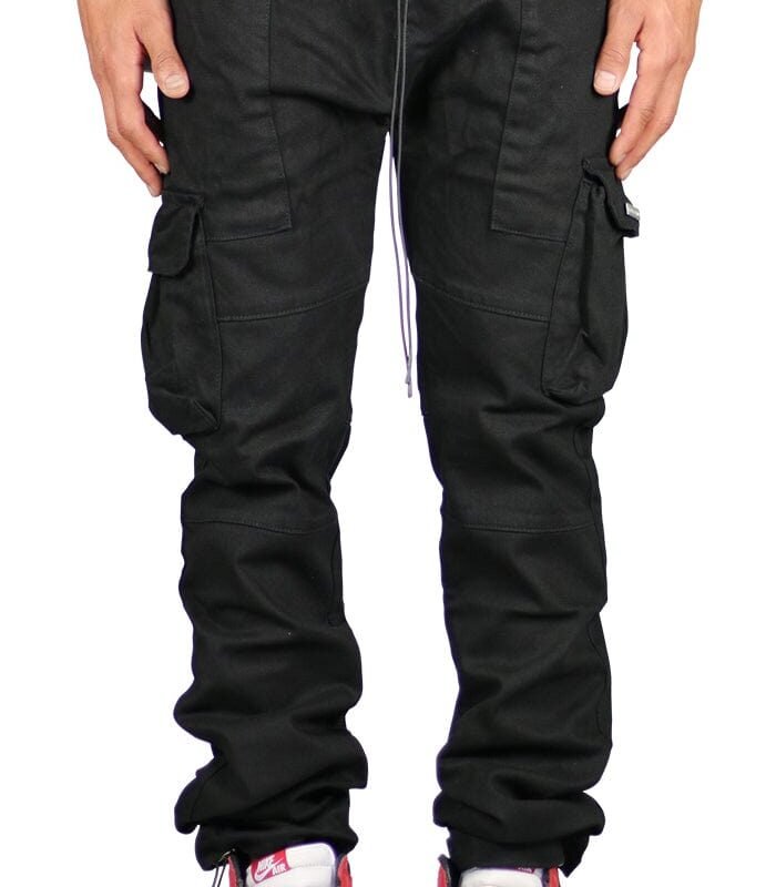 Black Straight Cargo Pants