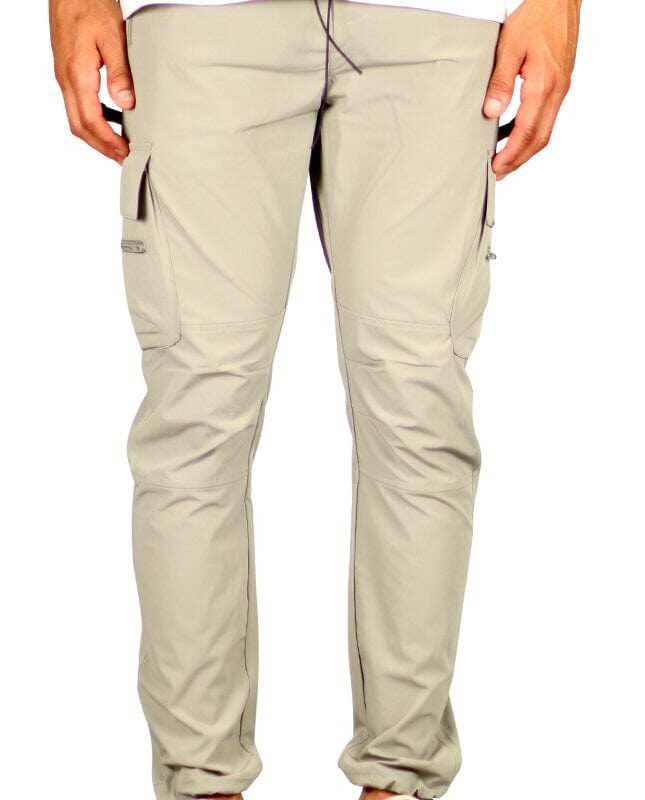 Taupe Cool Nylon Cargo Pants