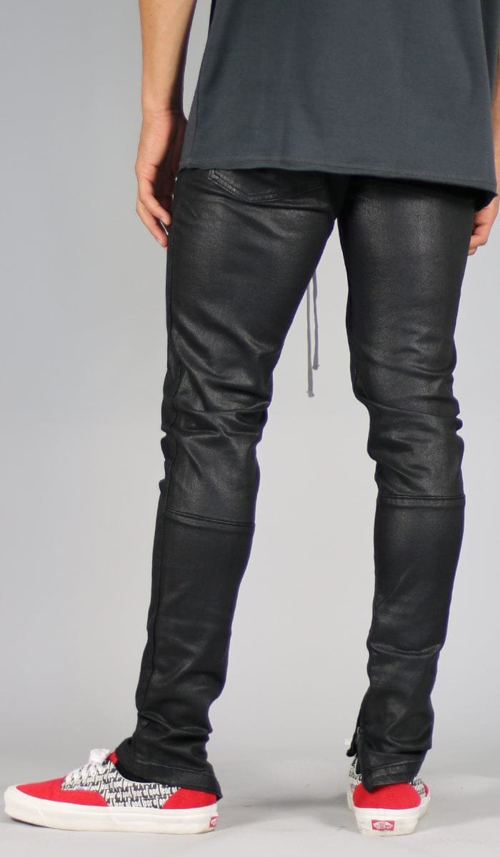 Wax Coated Stack Zipper Jeans - Image 4