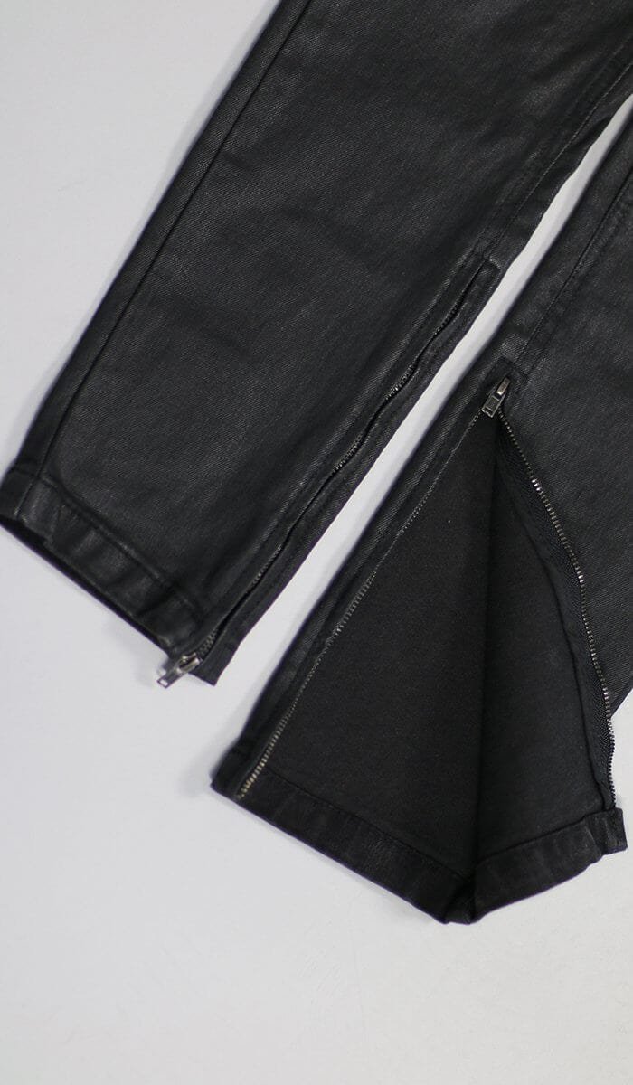 Wax Coated Stack Zipper Jeans - Image 8