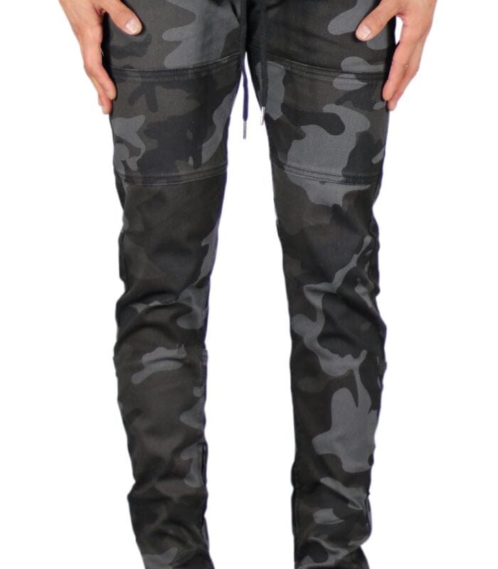 Black Camo Zipper Pants